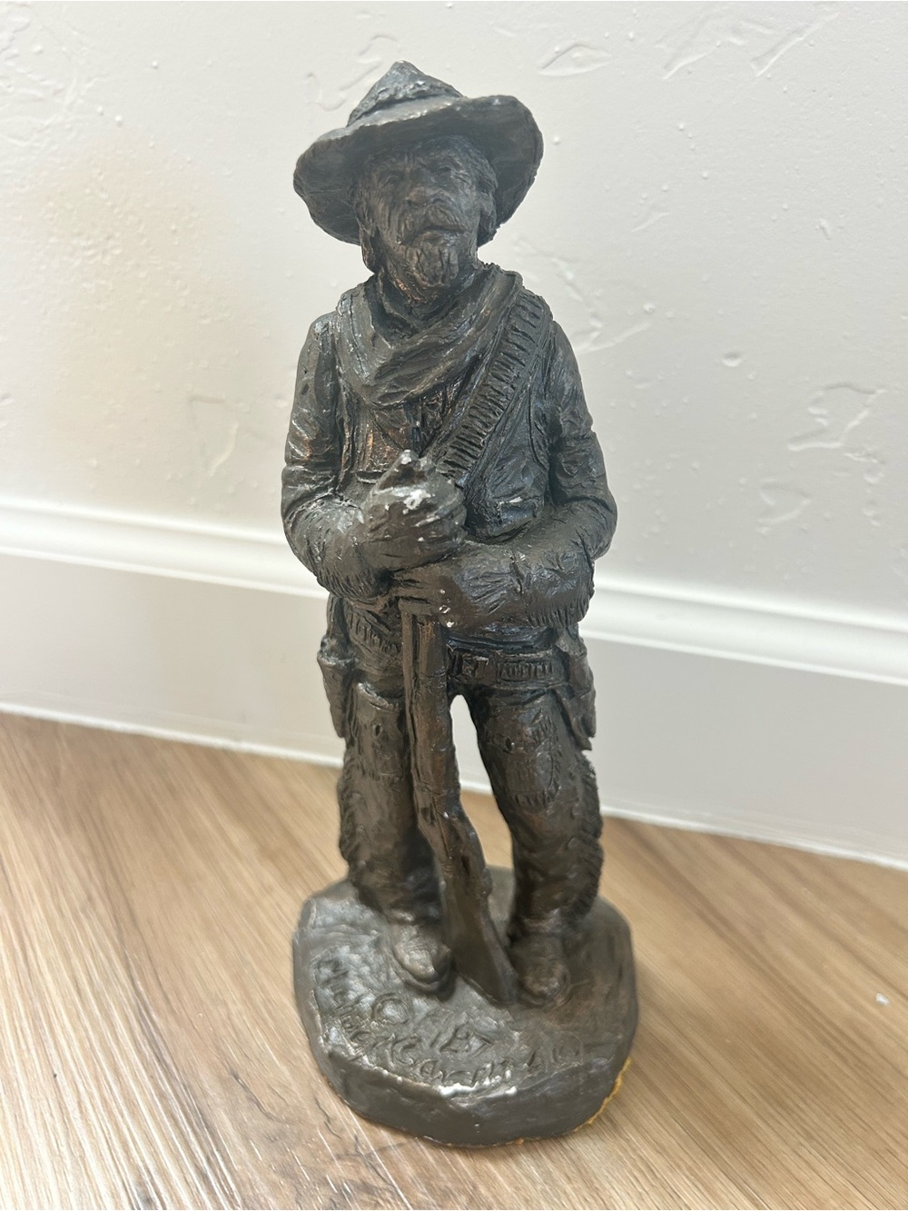 Michael Garman Signed Buffalo Hunter Cowboy Statue Vintage 1987 Western Art
